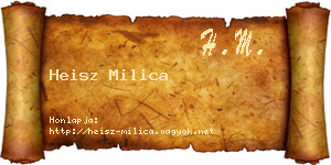 Heisz Milica névjegykártya